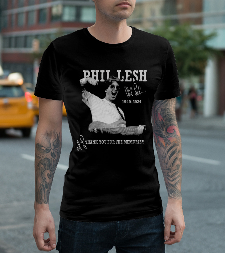 Phil Lesh 1940-2024 Grateful Dead Thank You For The Memories Signature T-Shirt