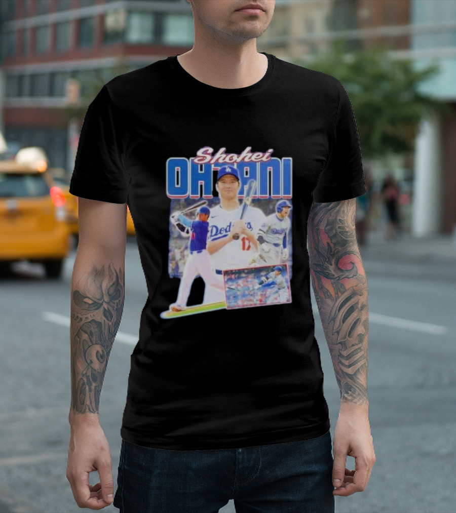 Shohei Ohtani Dodgers Baseball Collage T-Shirt