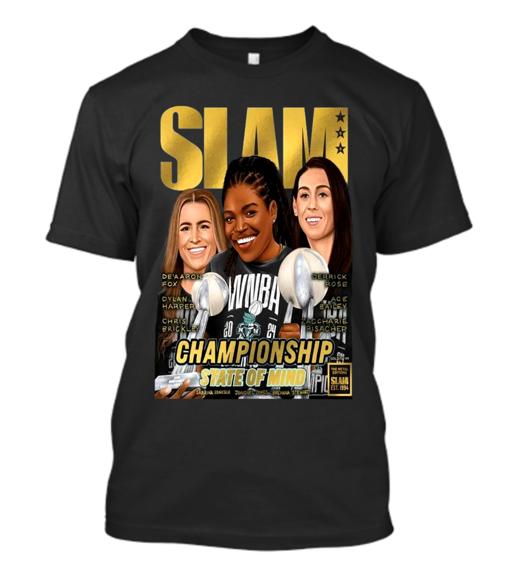 Slam 253 Champions State Of Mind WNBA Gold Metal Championship 2024 New York Liberty T-Shirt