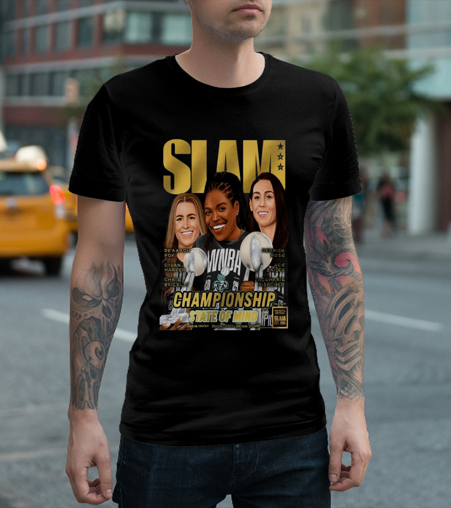 Slam 253 Champions State Of Mind WNBA Gold Metal Championship 2024 New York Liberty T-Shirt
