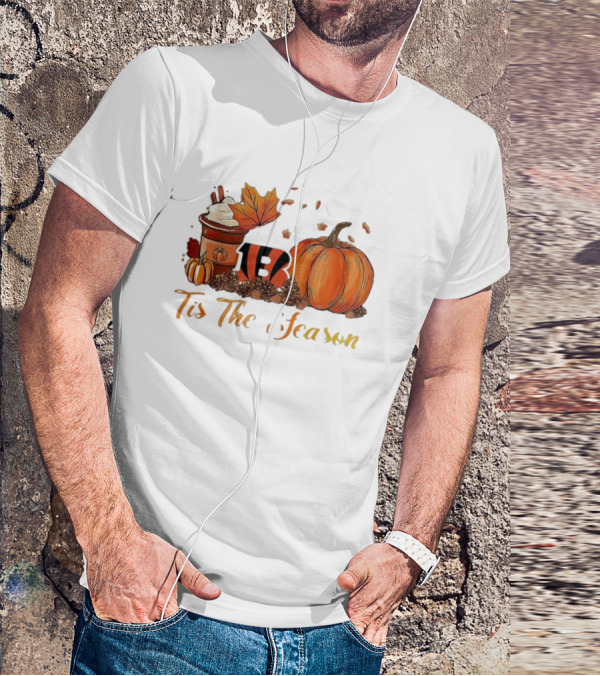 Cincinnati Bengals Tis The Season Pumpkin Latte Autumn T-Shirt