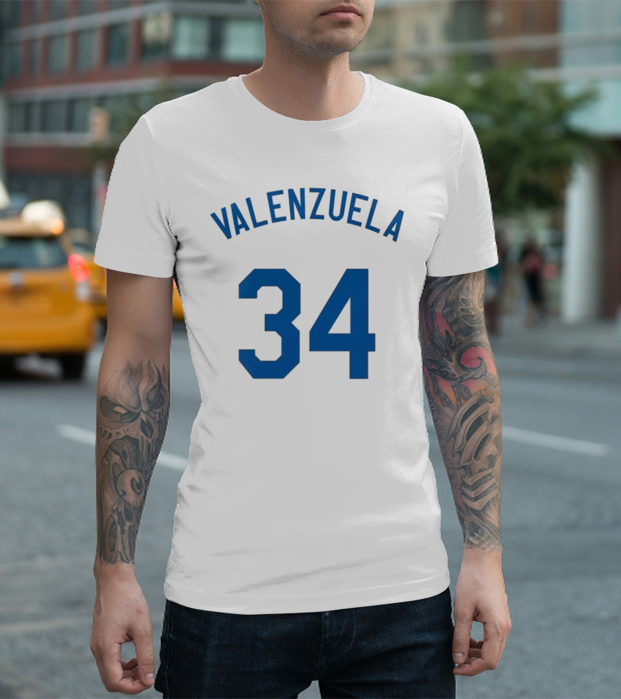 Valenzuela 34 Los Angeles Dodgers Fernando Valenzuela Iconic Baseball Jersey Number T-Shirt