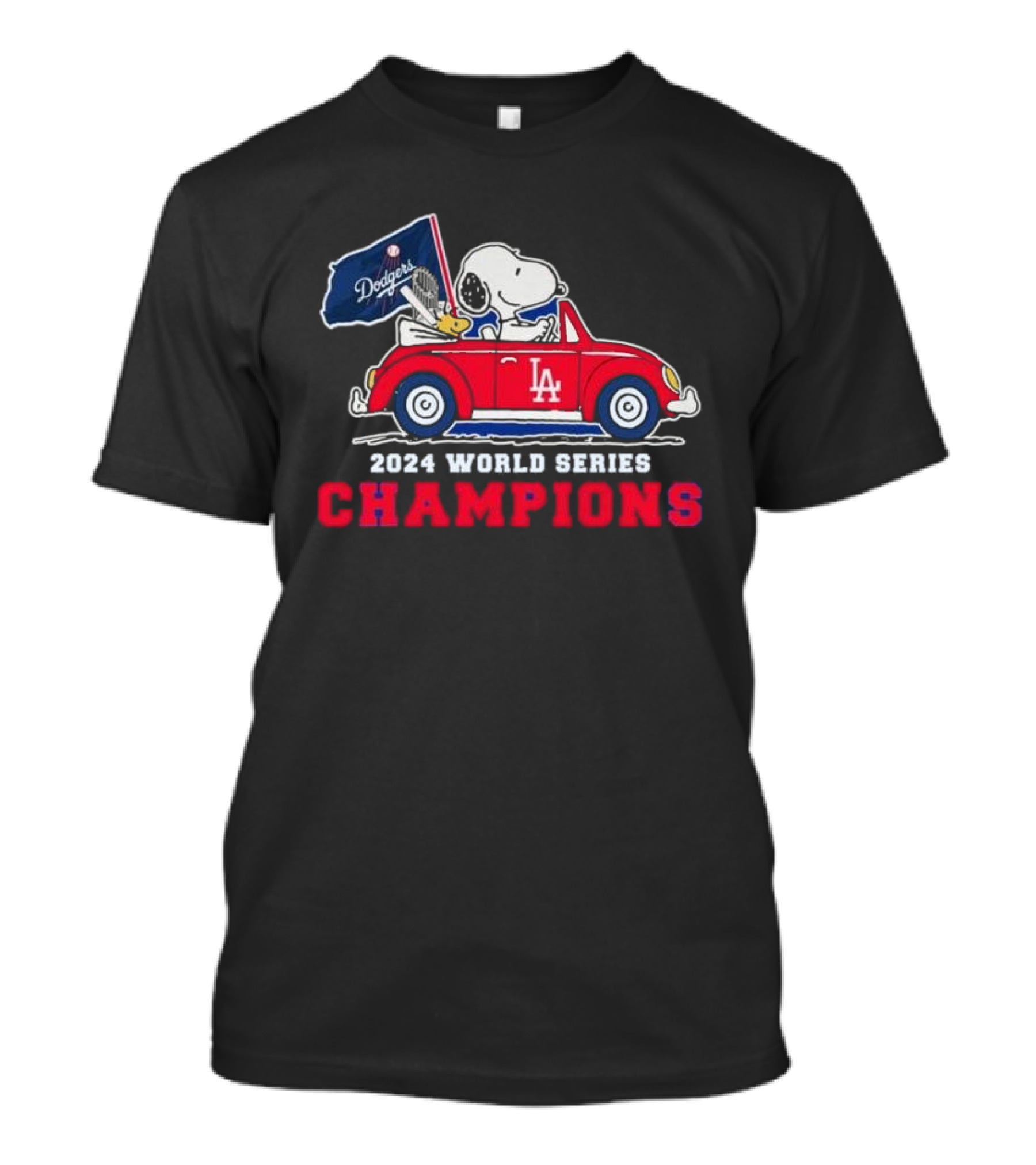Los Angeles Dodgers Snoopy 2024 World Series Champions Car T-Shirt
