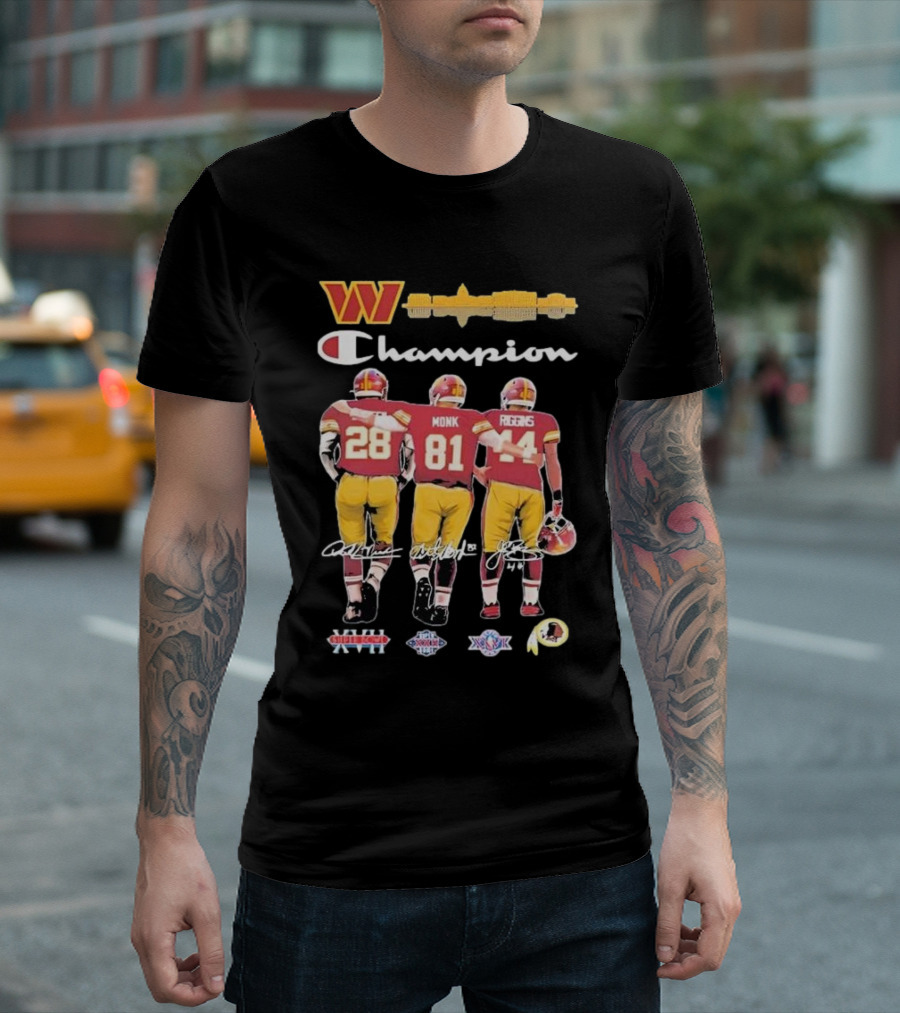 Washington Commanders Champion Monk Rigins Smith Super Bowl T-Shirt