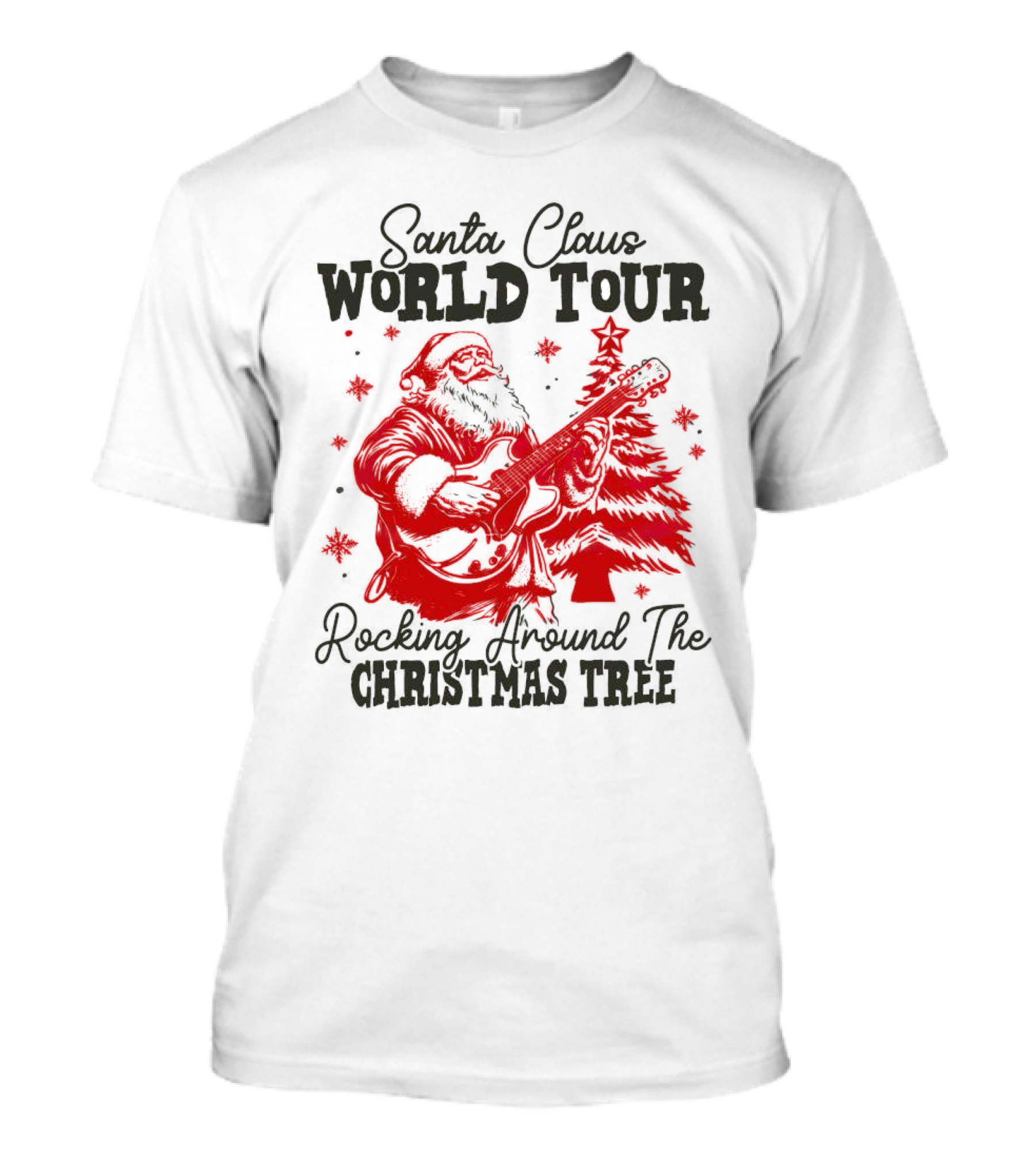 Santa Claus World Tour Rocking Around The Christmas Tree T-Shirt
