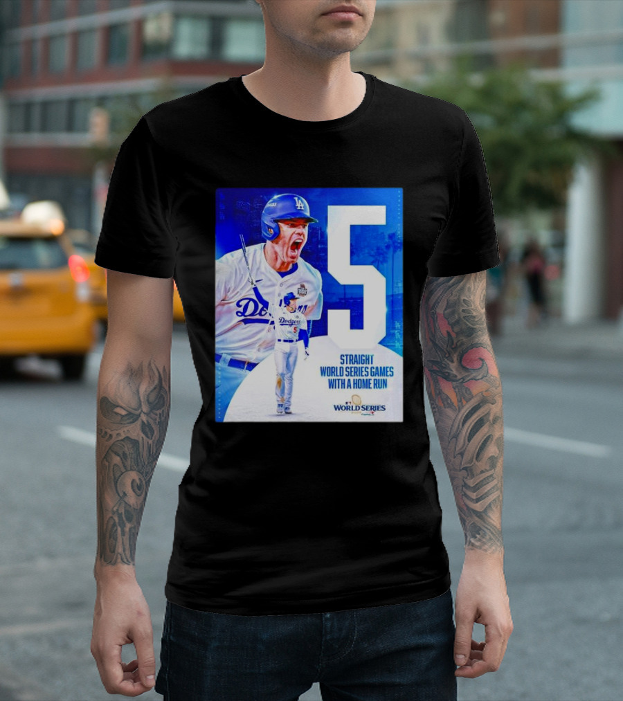 Dodgers Freddie Freeman 5 Straight World Series Games With A Home Run T-Shirt