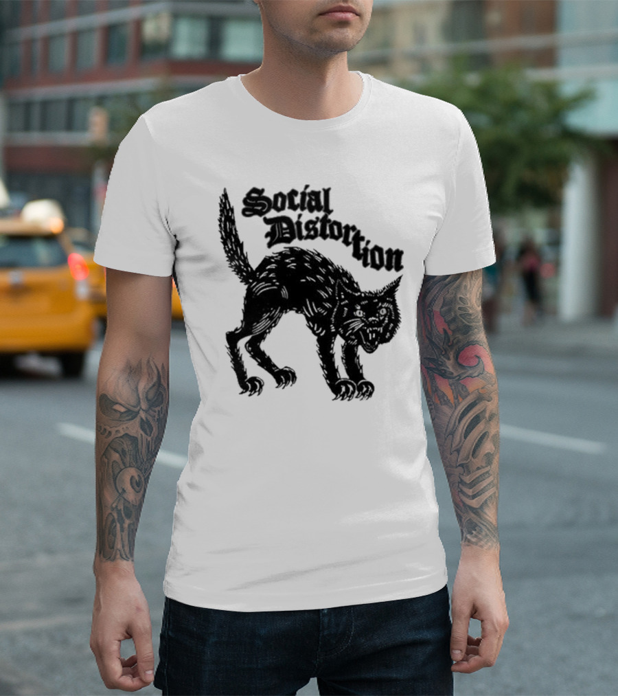 Social Distortion Black Kat Meow T-Shirt