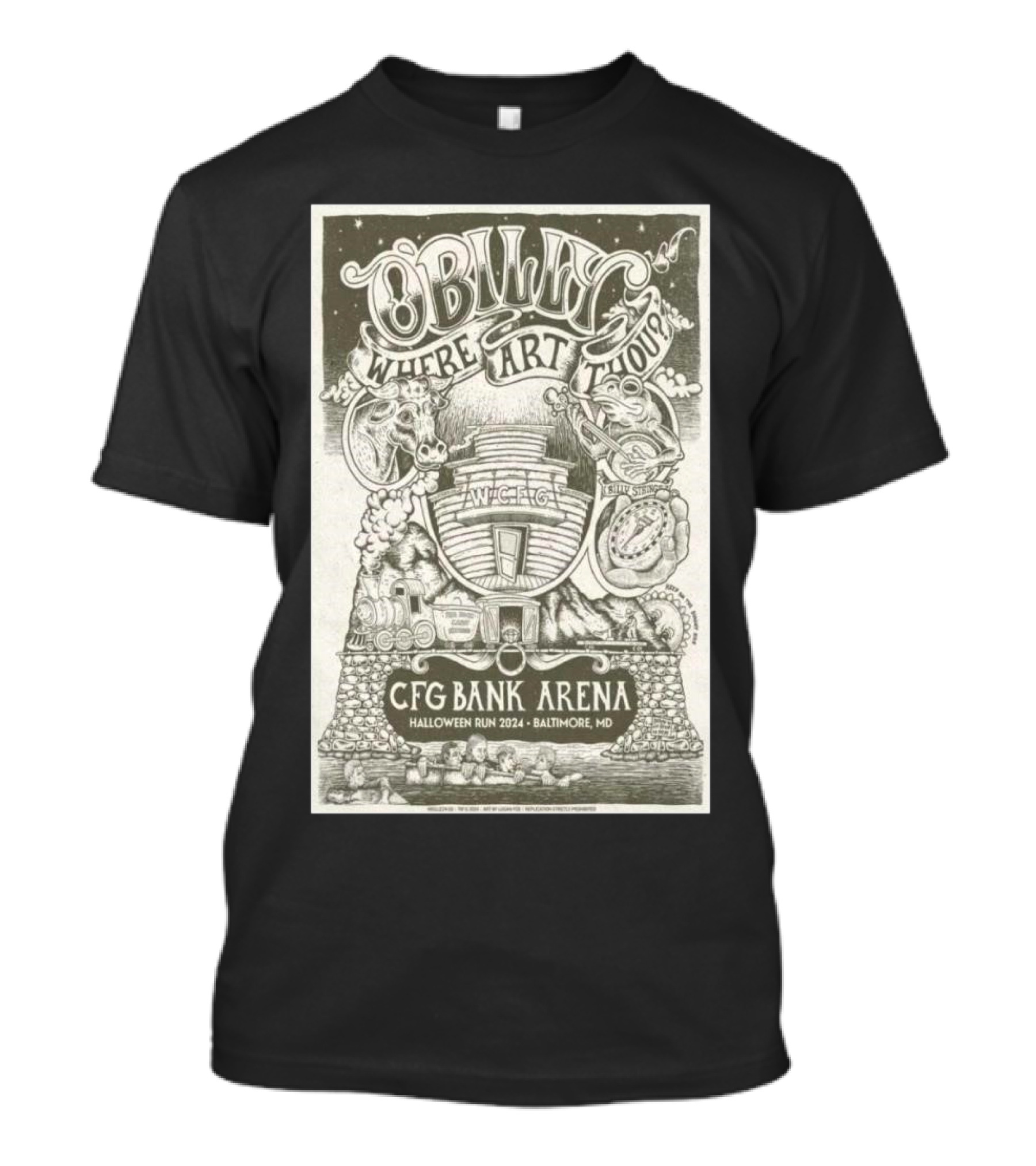 Billy Strings Where Art Thou Tour CFG Bank Arena Halloween Run 2024 Baltimore MD T-Shirt