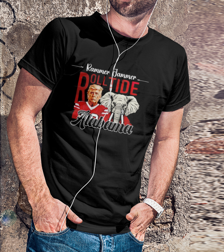 Rammer Jammer Roll Tide Alabama Trump Alabama Crimson Tide Football Elephant T-Shirt
