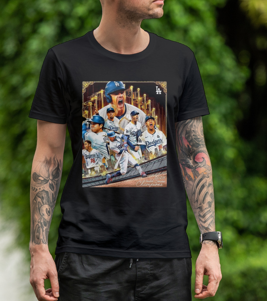 Dodgers 2024 World Series Champions LA Baseball Team Victory T-Shirt