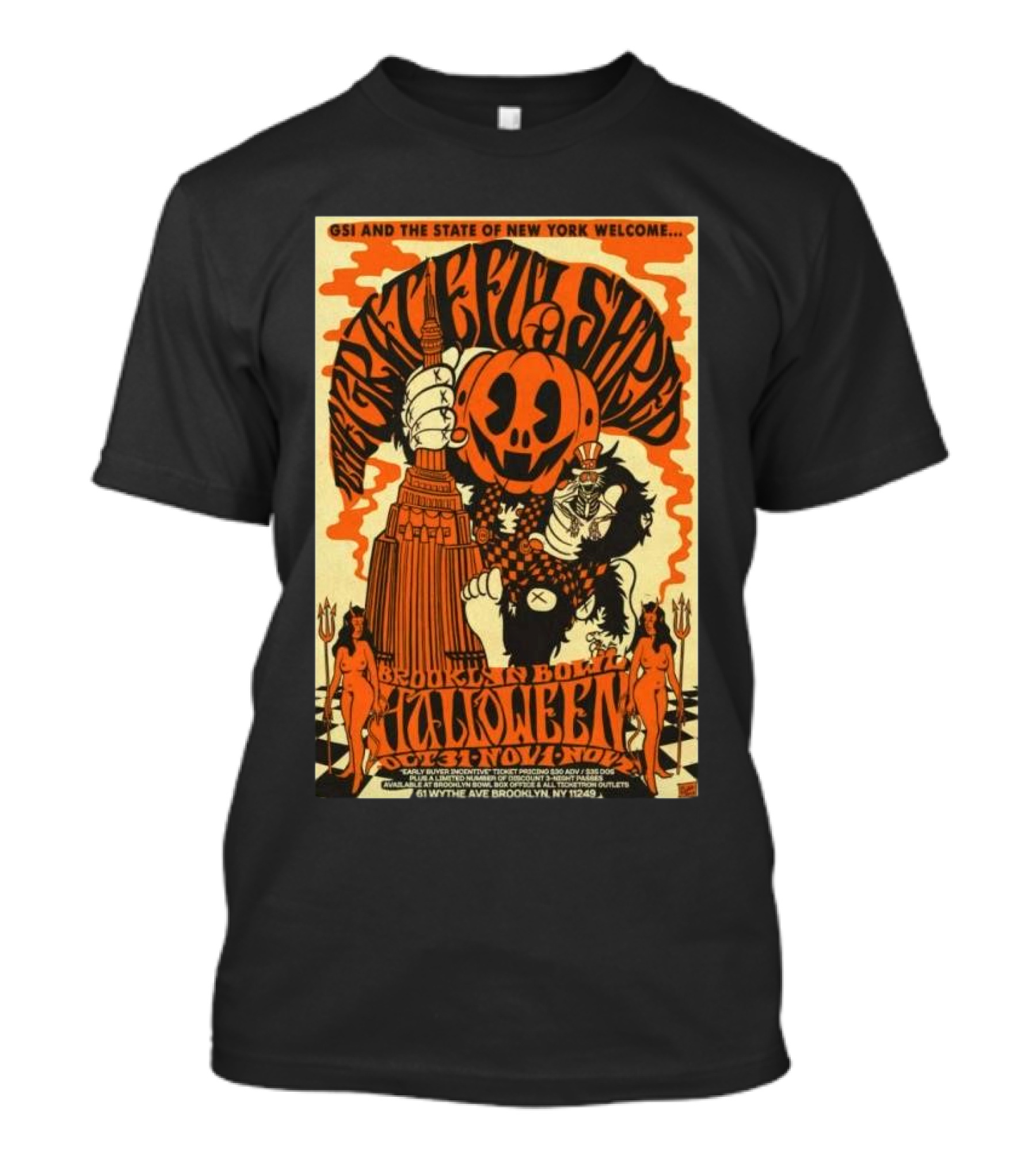 Grateful Shred At Brooklyn Bowl Halloween Oct 31-Nov 1 2024 New York Event T-Shirt