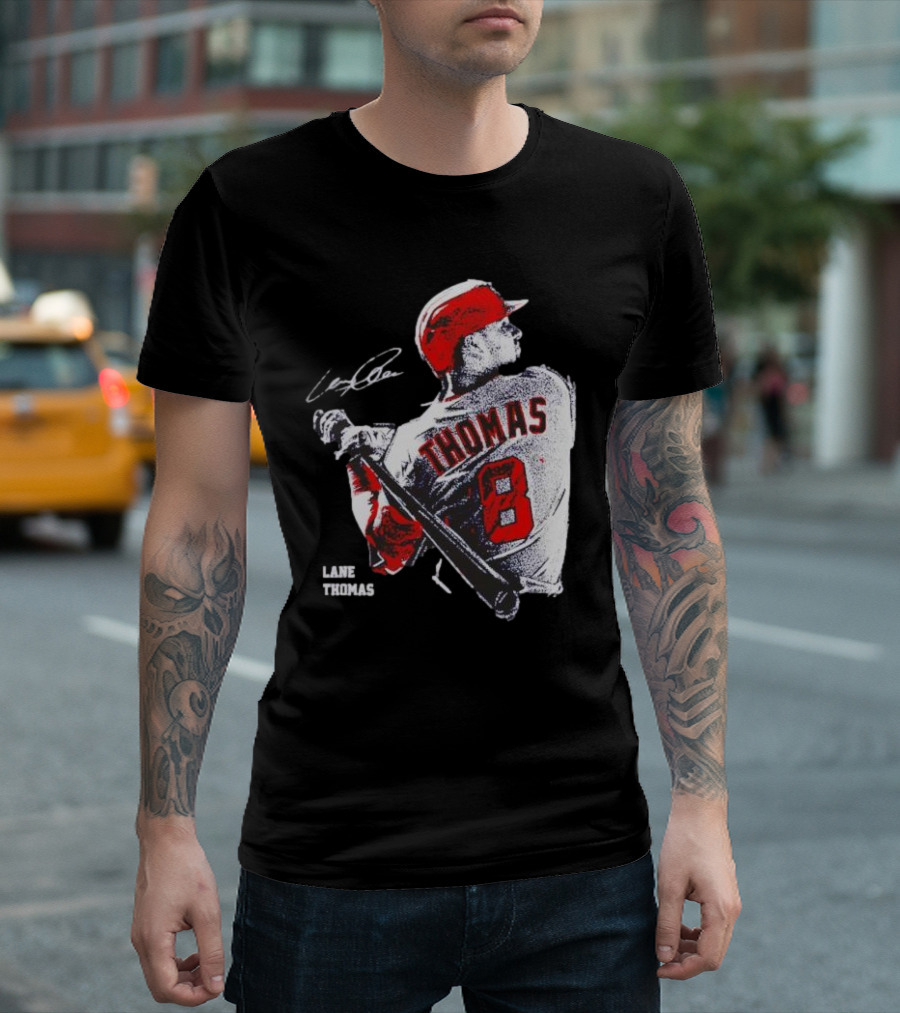 Lane Thomas Cleveland Guardians Baseball Jersey Signature Design 8 T-Shirt