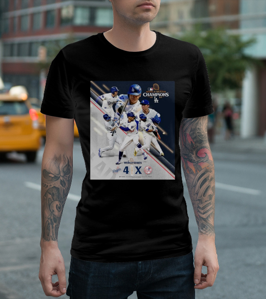 Los Angeles Dodgers 2024 World Series Champions Dodgers 4 Yankees X T-Shirt