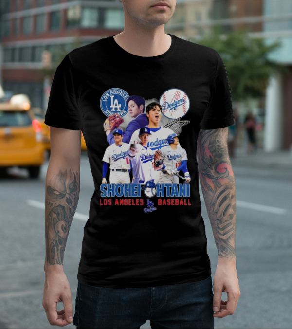 Los Angeles Dodgers Shohei Ohtani Baseball MVP Signature T-Shirt