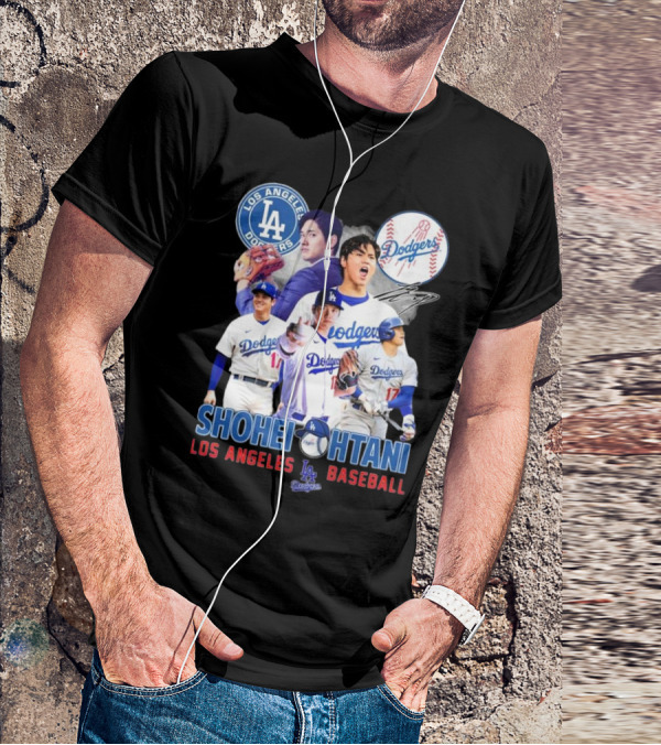 Los Angeles Dodgers Shohei Ohtani Baseball MVP Signature T-Shirt