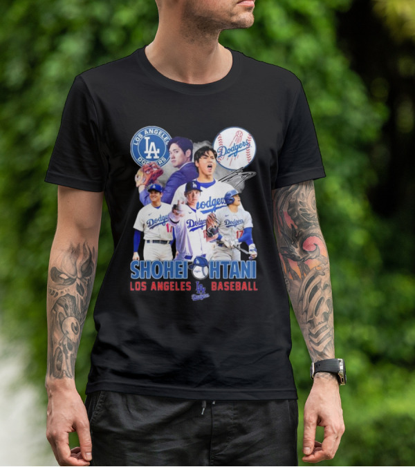 Los Angeles Dodgers Shohei Ohtani Baseball MVP Signature T-Shirt
