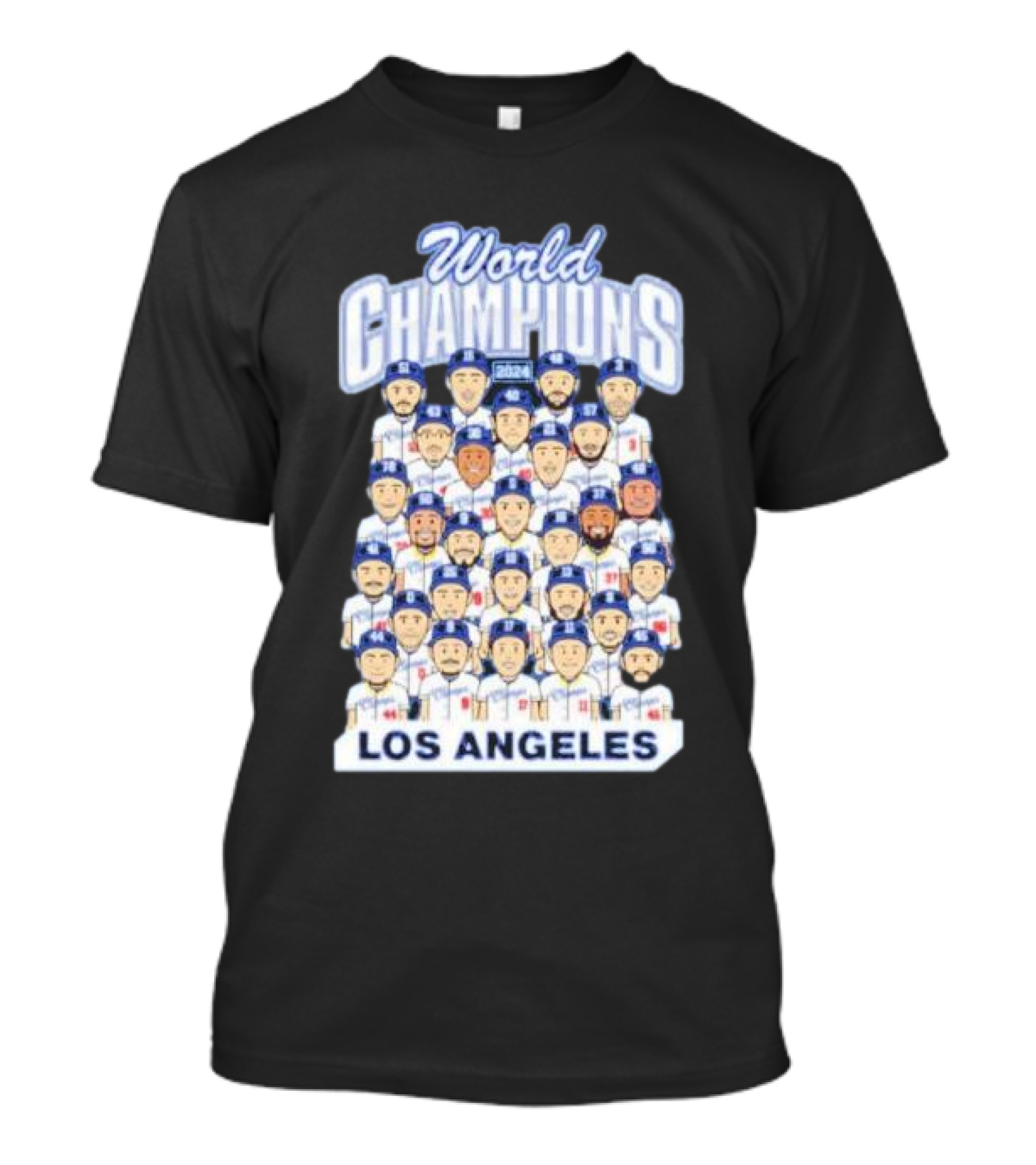 Los Angeles 2024 World Champions Caricature Team T-Shirt
