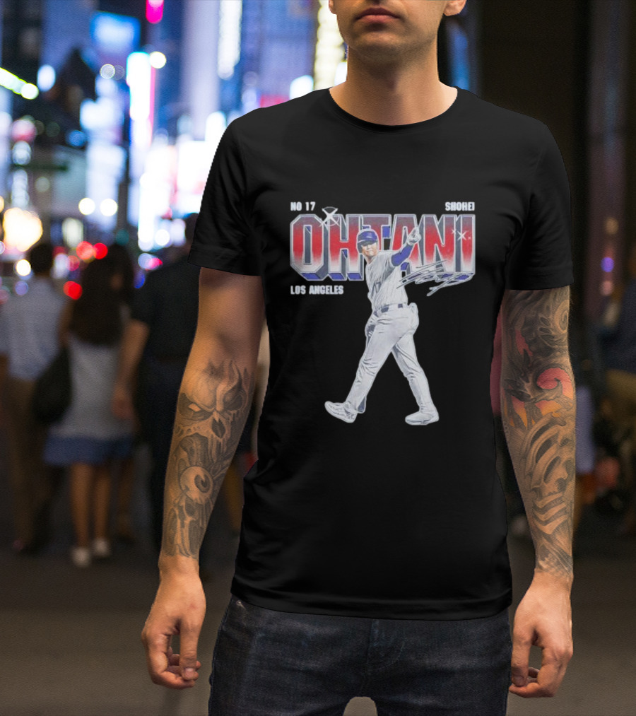Shohei Ohtani No 17 Los Angeles Signature Baseball T-Shirt