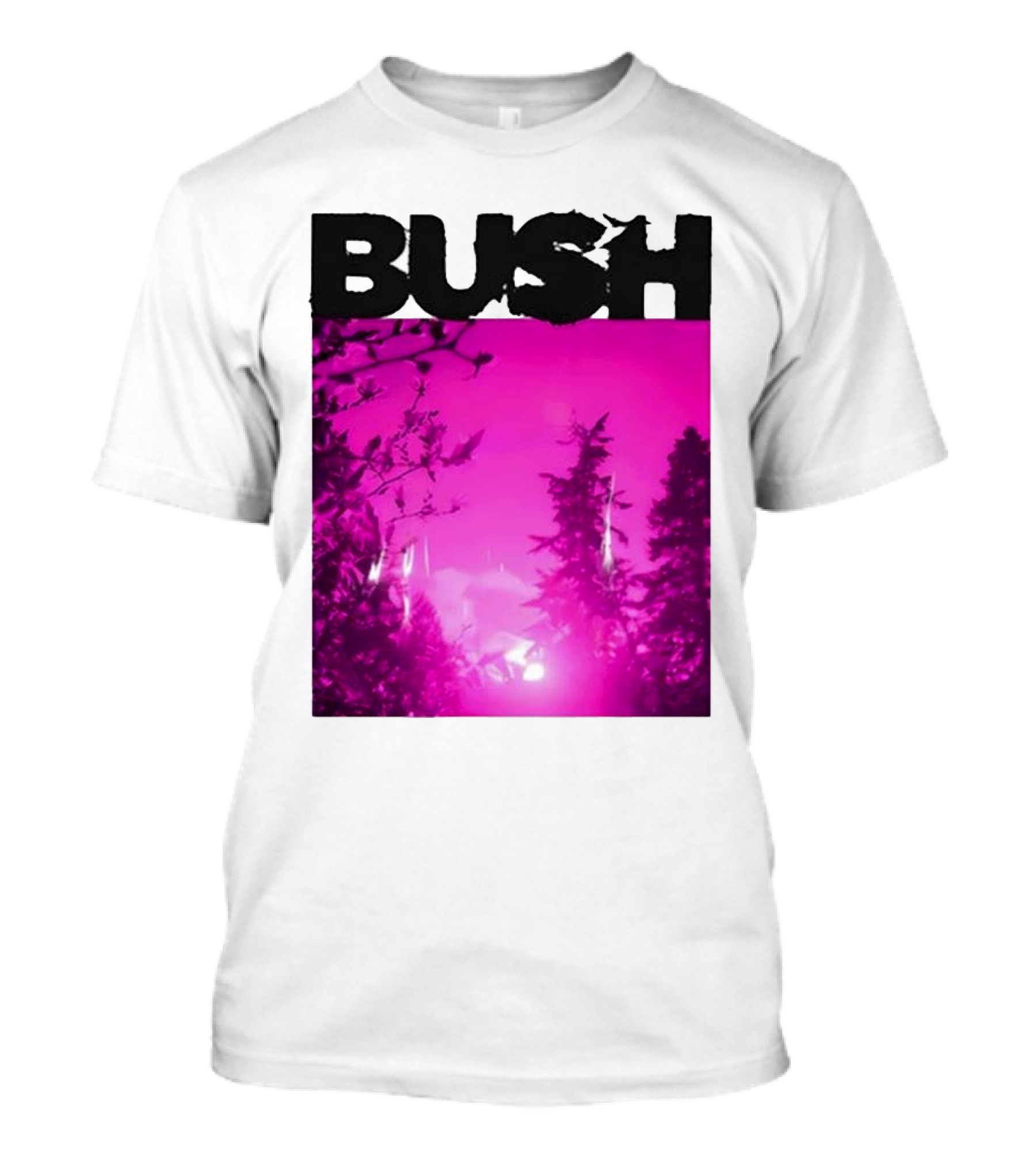 Bush Loaded Album 2024 Forest Silhouette Pink Sky T-Shirt