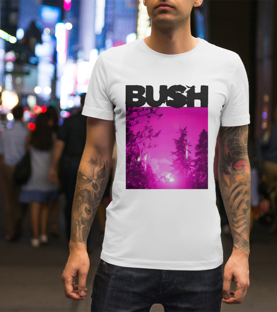 Bush Loaded Album 2024 Forest Silhouette Pink Sky T-Shirt