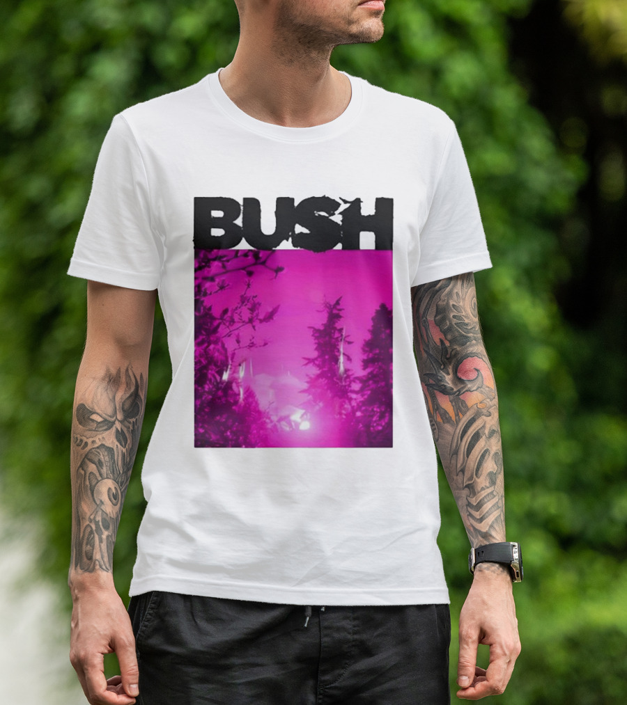 Bush Loaded Album 2024 Forest Silhouette Pink Sky T-Shirt