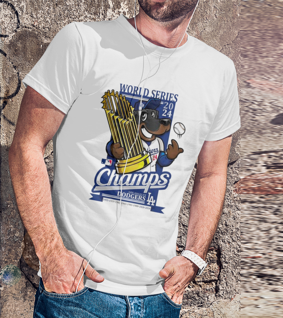 World Series 2024 Los Angeles Dodgers Champs Dog Mascot T-Shirt