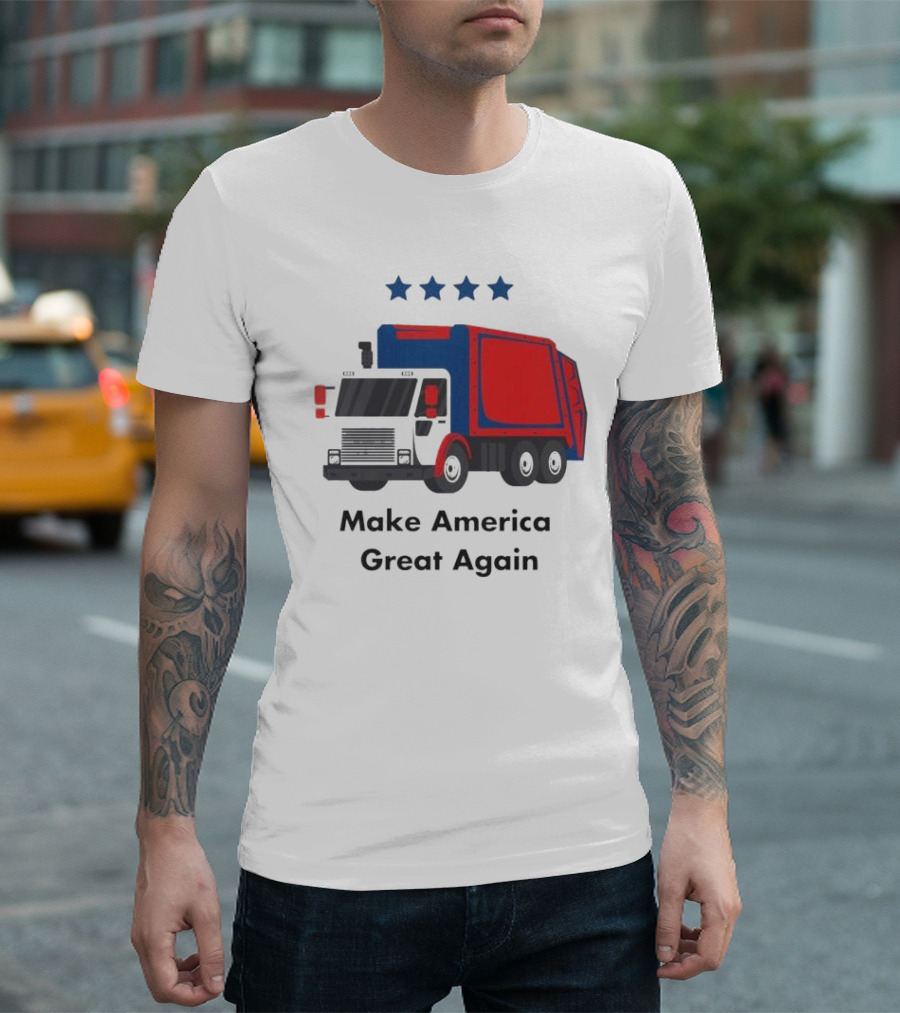 Make America Great Again Garbage Truck with Stars T-Shirt