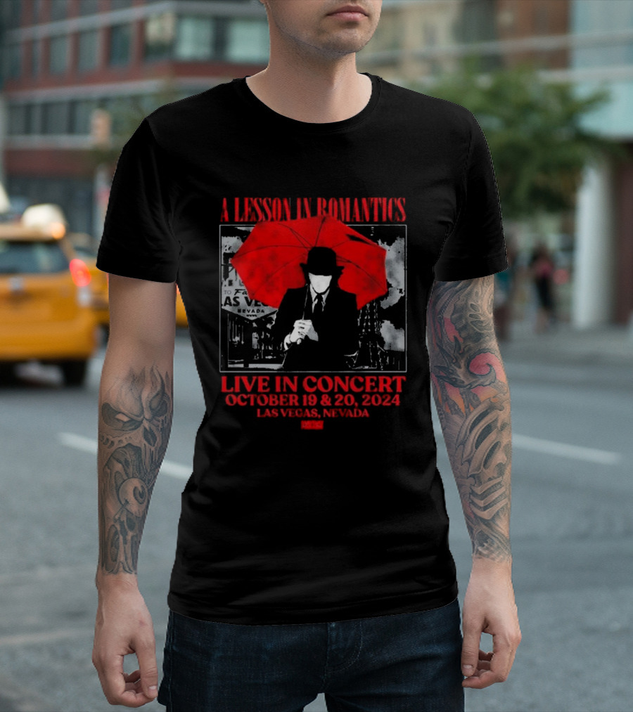 A Lesson In Romantics Live In Concert October 19-20 2024 Las Vegas Nevada Red Umbrella T-Shirt