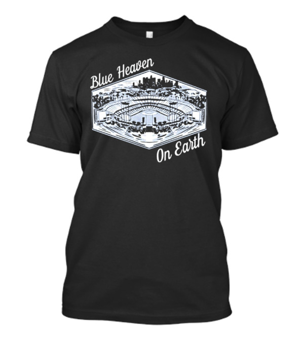 Blue Heaven On Earth Los Angeles Dodgers Stadium Skyline T-Shirt