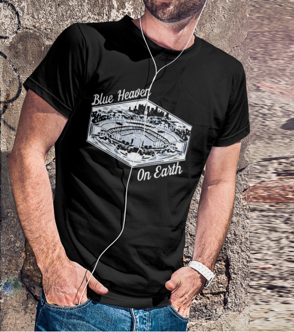 Blue Heaven On Earth Los Angeles Dodgers Stadium Skyline T-Shirt