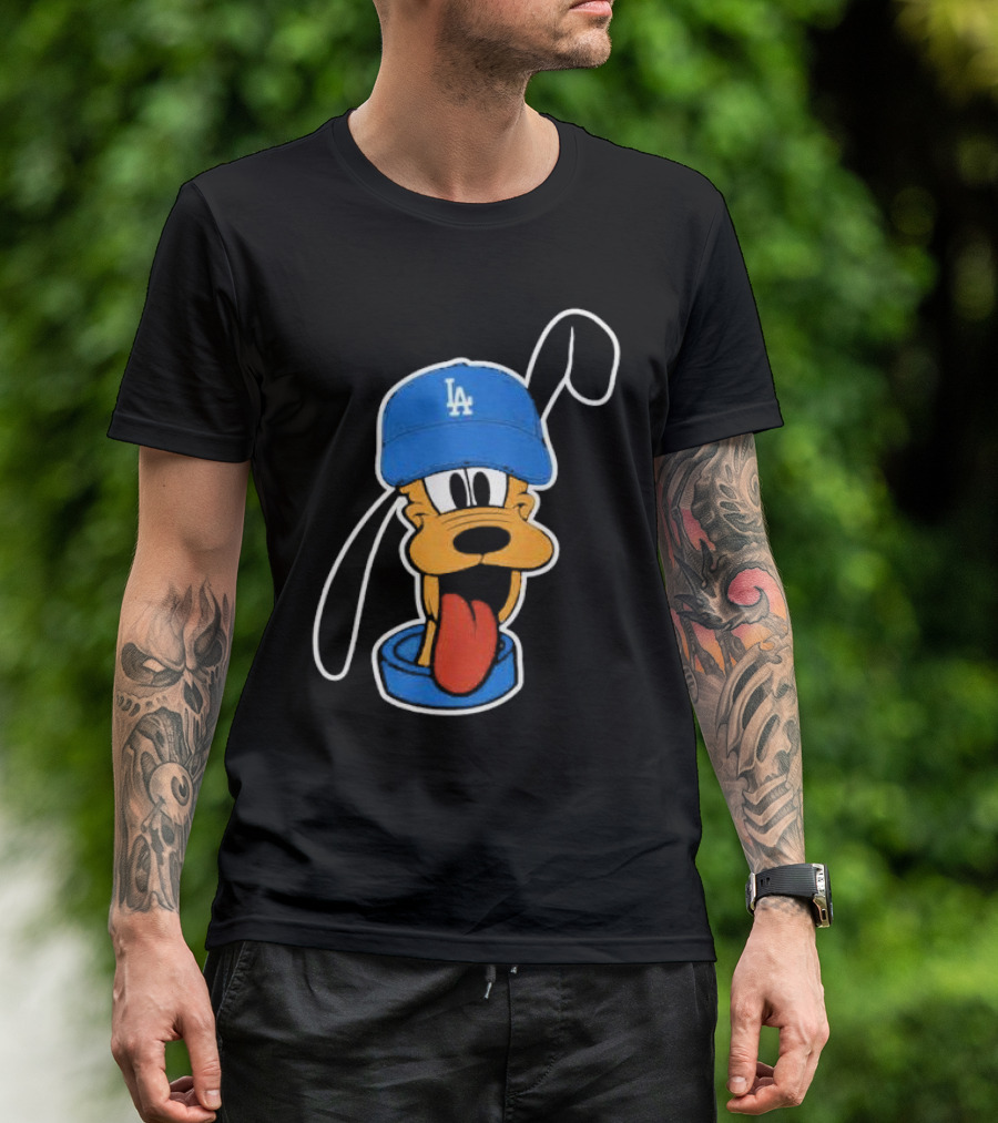 Pluto Los Angeles Dodgers Hat T-Shirt