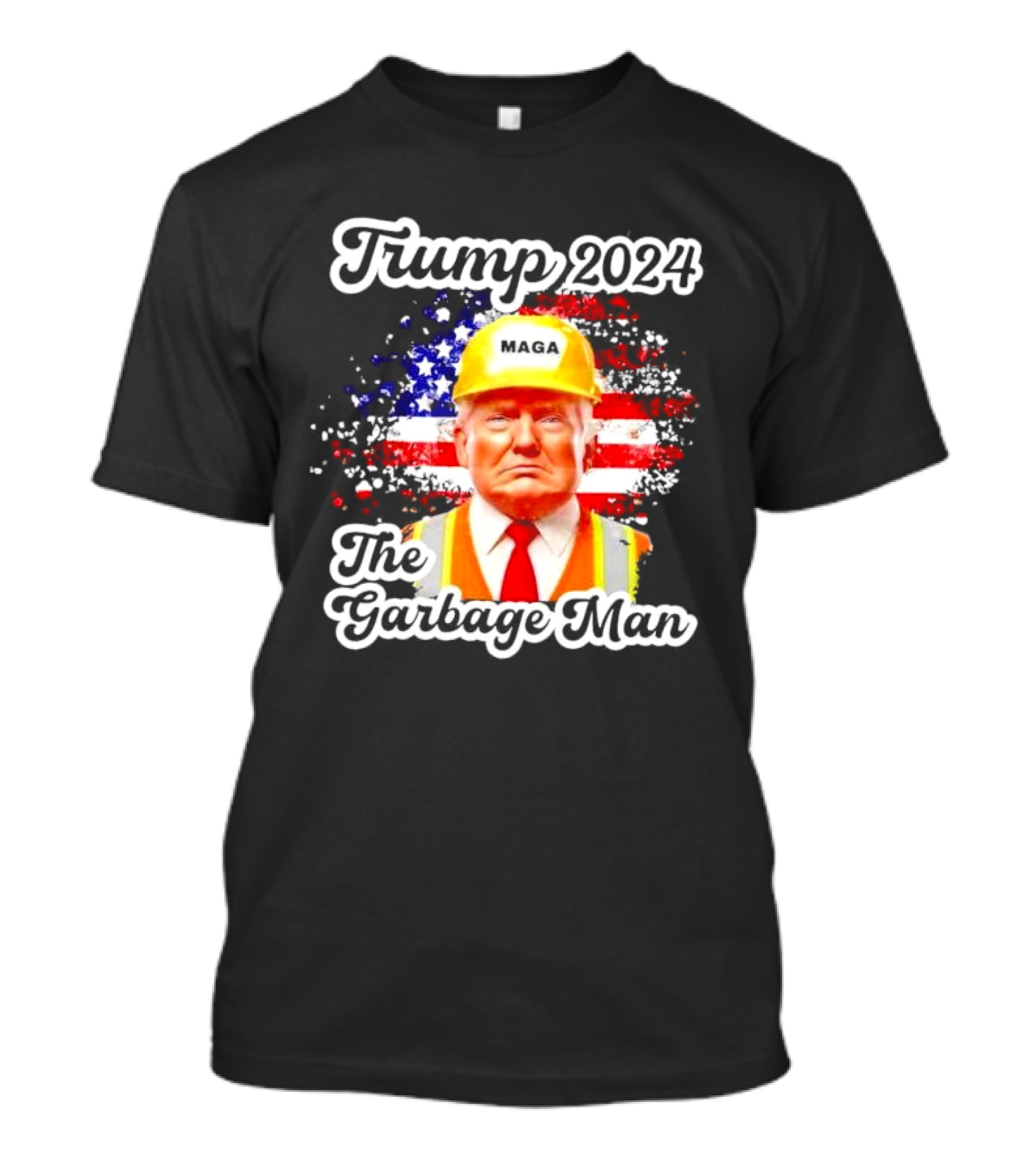 Trump 2024 MAGA The Garbage Man USA Flag T-Shirt