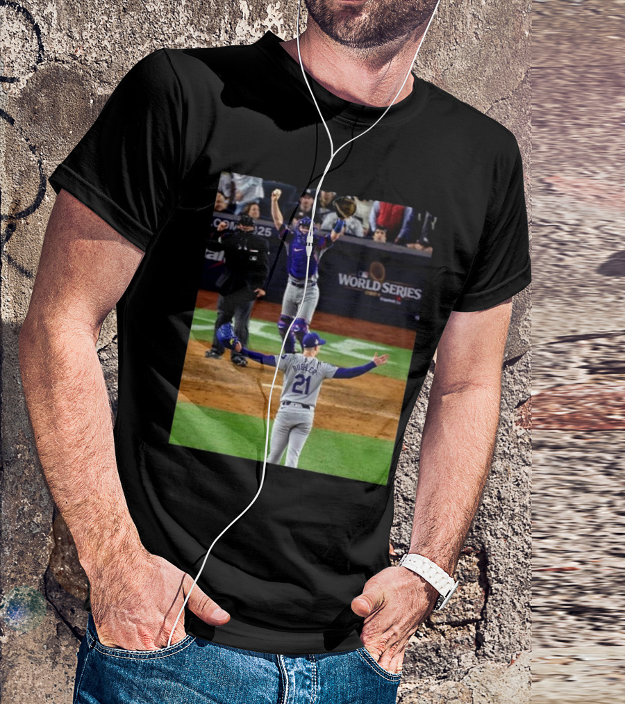 Walker Buehler Celebration World Series Champions 2024 Dodgers Victory T-Shirt