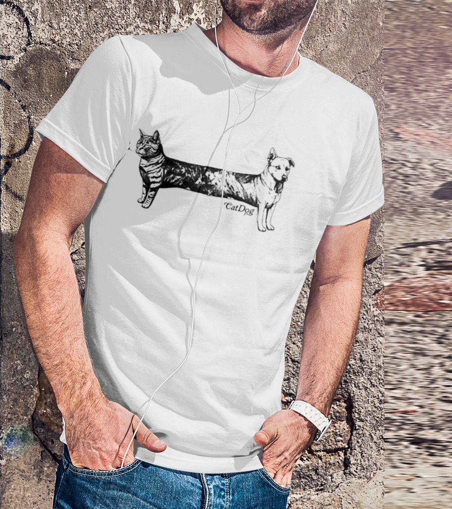Cat Dog Hybrid Design Catdog T-Shirt