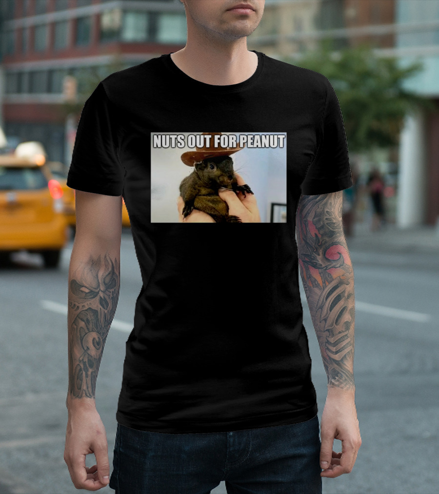 Justice For Peanut Nuts Out For Peanut 2024 Squirrel With Hat Meme T-Shirt