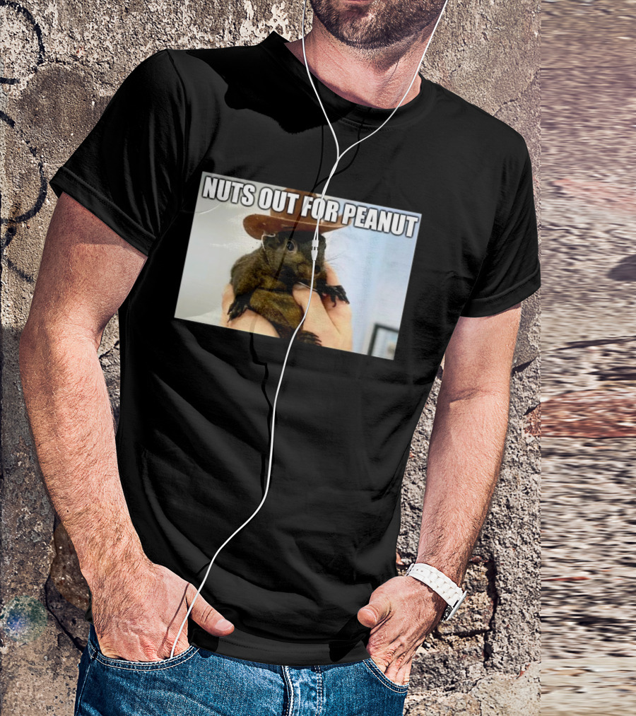 Justice For Peanut Nuts Out For Peanut 2024 Squirrel With Hat Meme T-Shirt