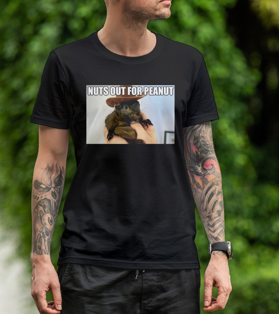 Justice For Peanut Nuts Out For Peanut 2024 Squirrel With Hat Meme T-Shirt