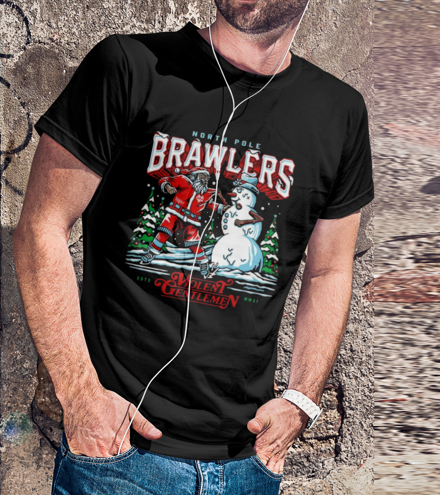 North Pole Brawlers Violent Gentlemen ESTD MMXI Christmas T-Shirt