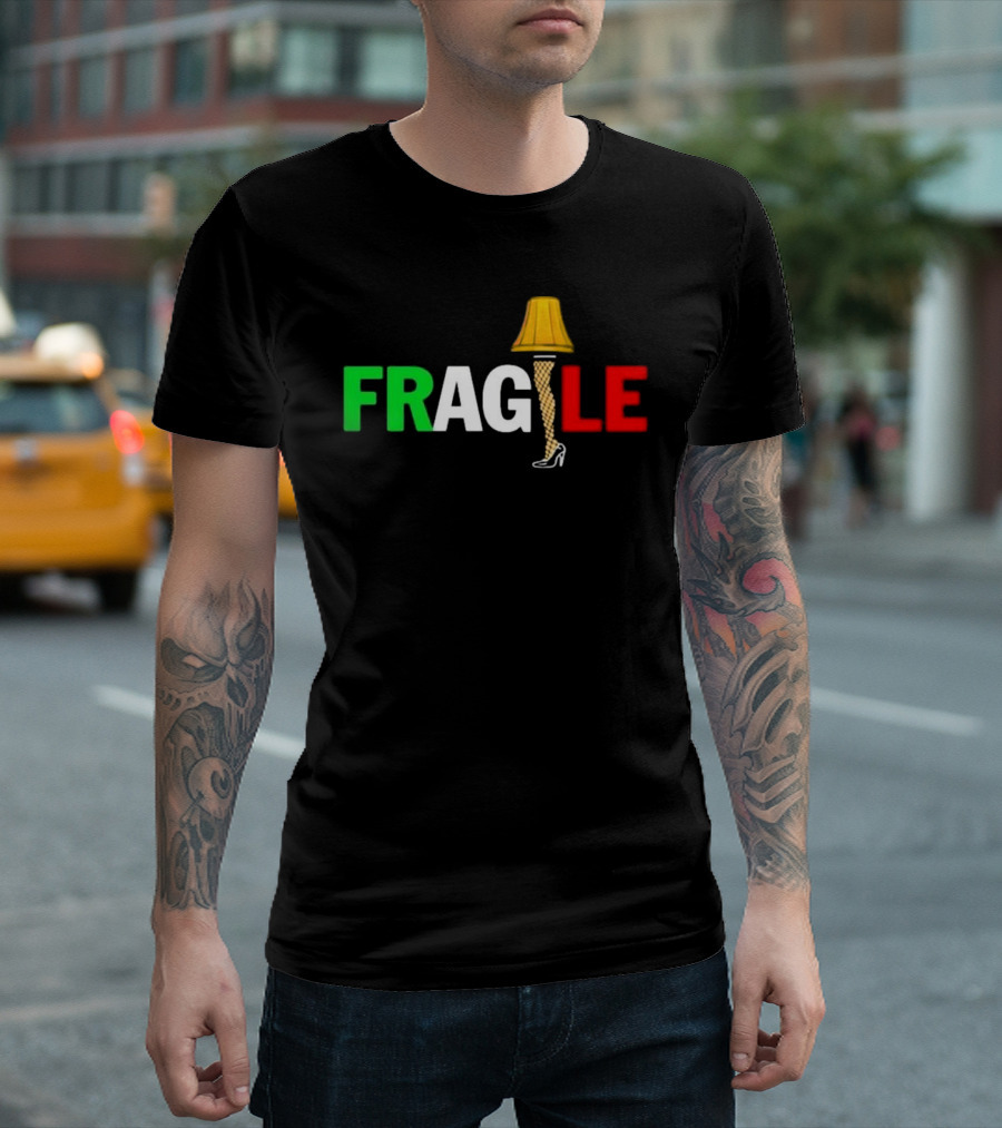 Fragile Italian Christmas Leg Lamp T-Shirt