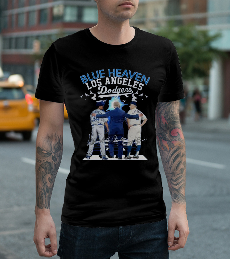 Blue Heaven Los Angeles Dodgers 2024 Signatures Tommy Lasorda Ducky Jacques White Doves T-Shirt