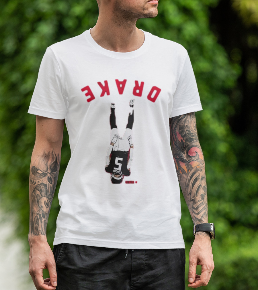 Drake London Upside Down Jersey Number Five T-Shirt