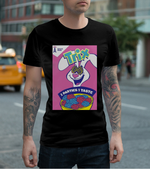 Trix Cereal Bunny With Swirled Eyes And Brain Bowl 2 Parties 1 Taste General Media T-Shirt