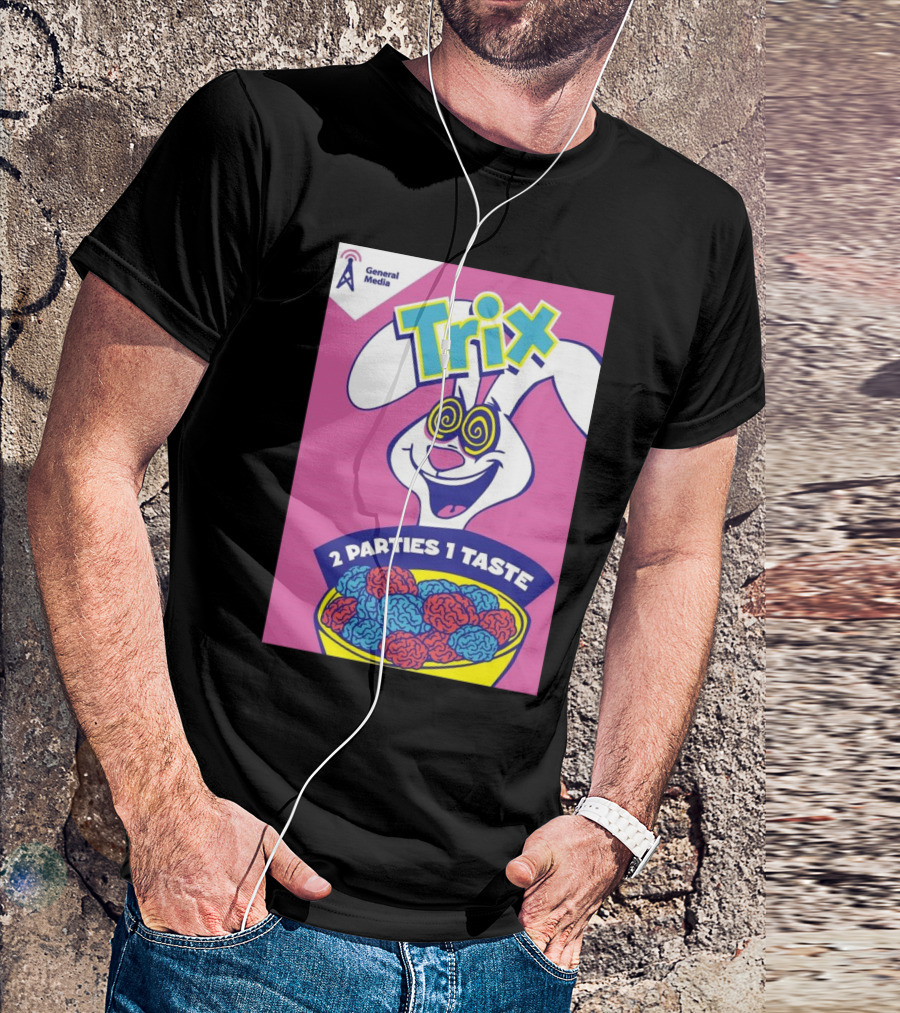 Trix Cereal Bunny With Swirled Eyes And Brain Bowl 2 Parties 1 Taste General Media T-Shirt