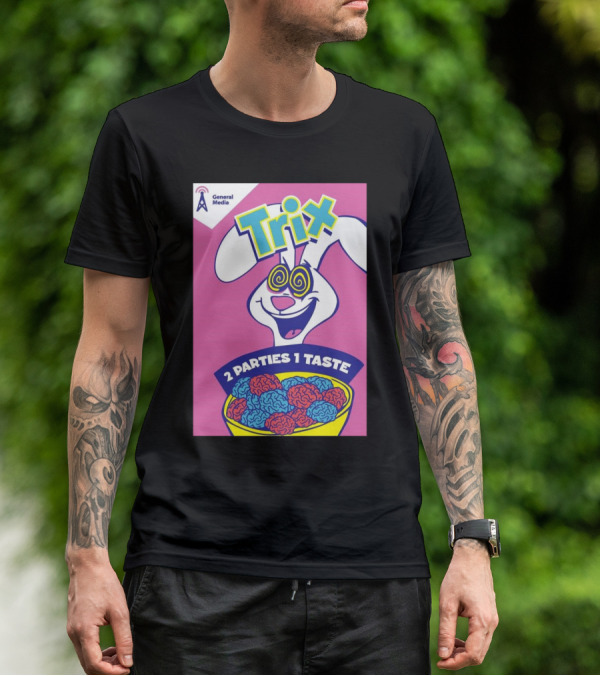 Trix Cereal Bunny With Swirled Eyes And Brain Bowl 2 Parties 1 Taste General Media T-Shirt