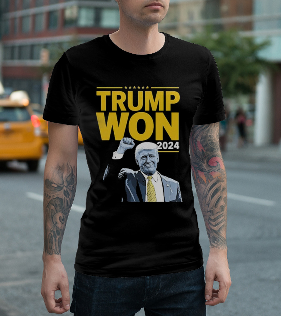 Trump Won 2024 Five Stars Patriotic Image T-Shirt