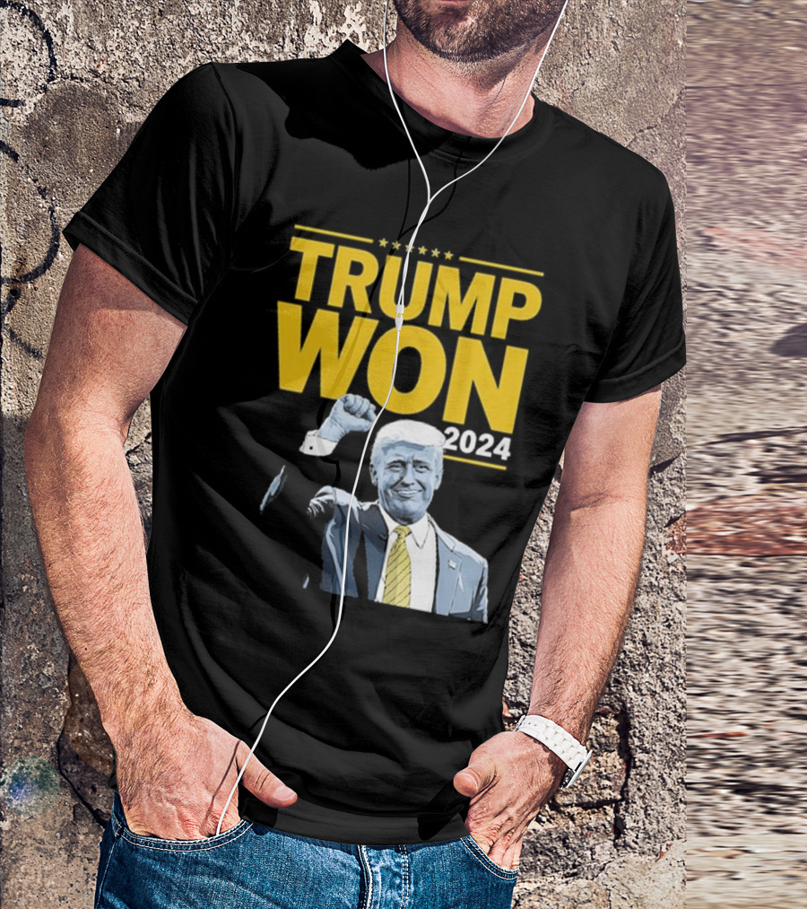 Trump Won 2024 Five Stars Patriotic Image T-Shirt