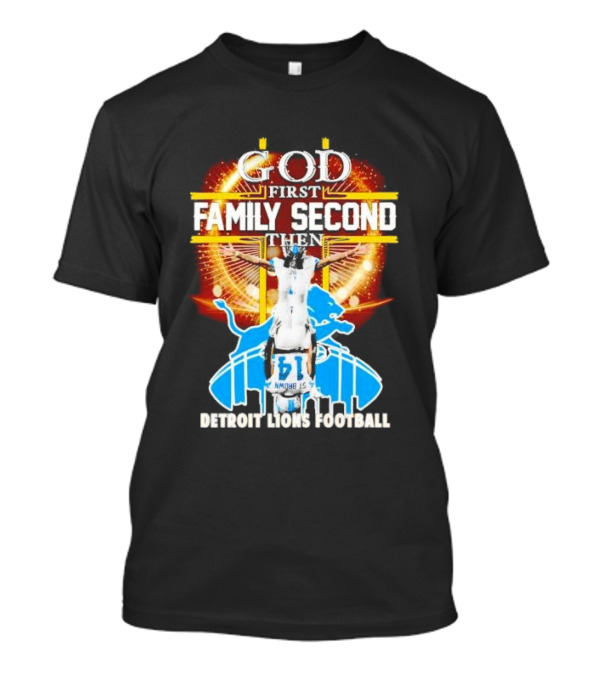 God First Family Second Detroit Lions Football Amon-Ra St. Brown Headstand T-Shirt