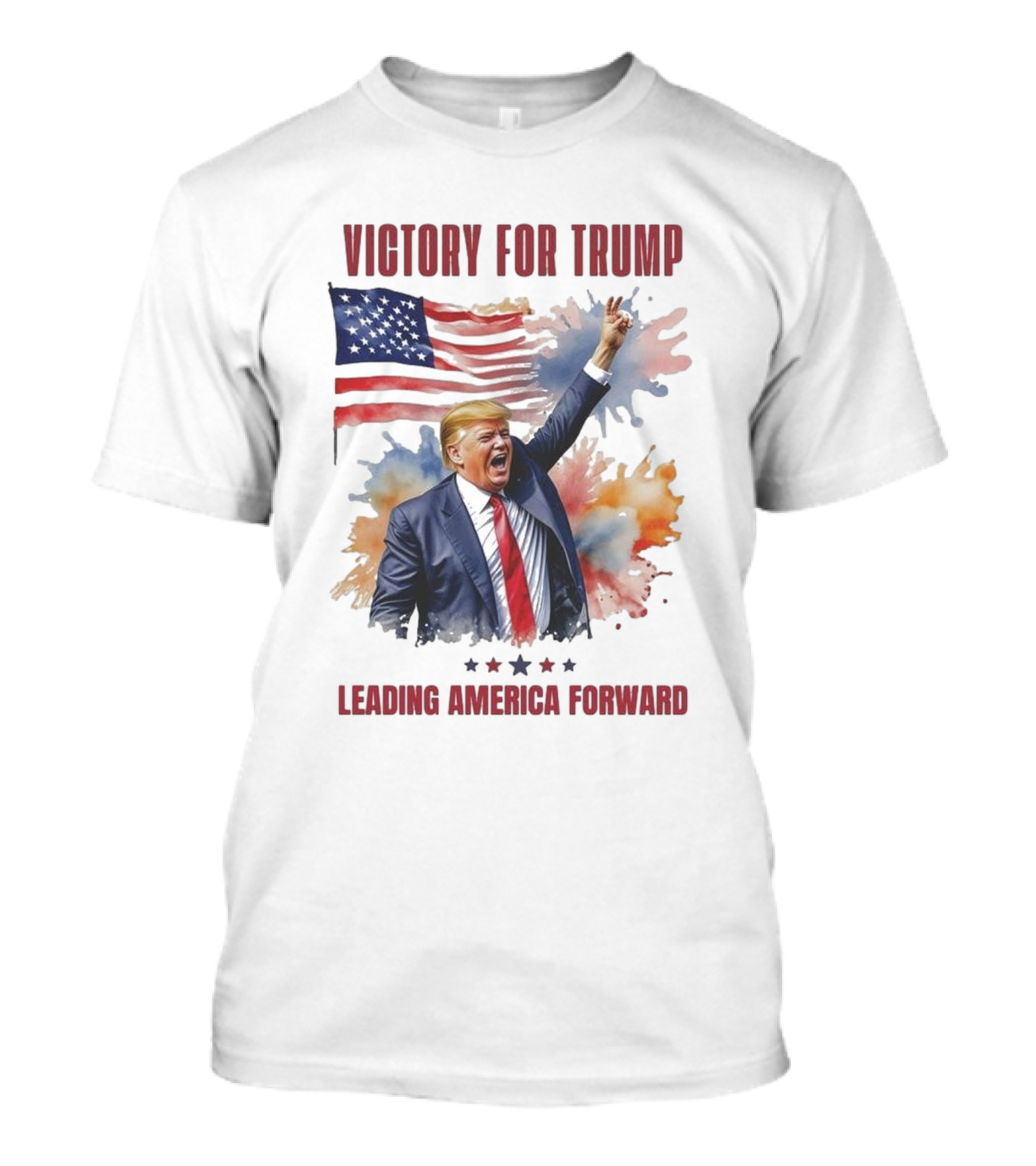 Victory For Trump Leading America Forward Trump Won 2024 United States Flag T-Shirt