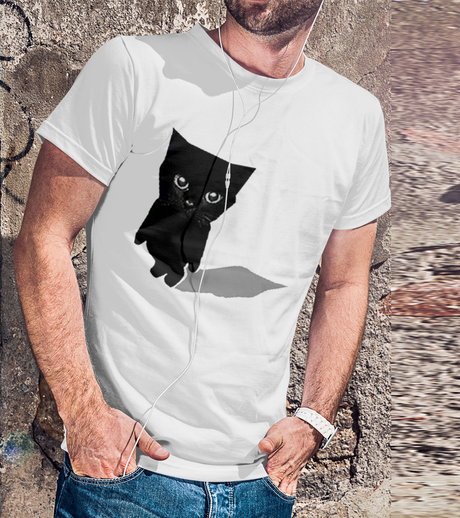 Cat Sluj Art Bro Shadow Black Kitty Image T-Shirt