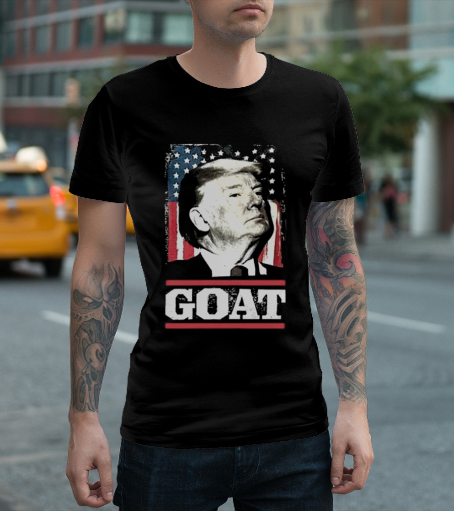 Lions Not Sheep Trump GOAT USA Flag T-Shirt